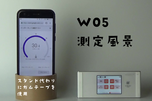 W05のスピードテスト