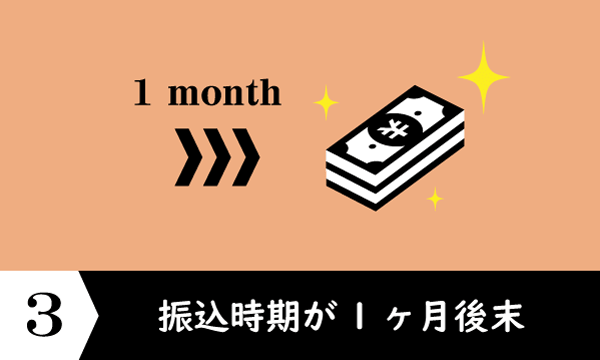 1ヶ月後末に最短振込み